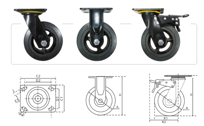 D12系列、重型橡胶轮