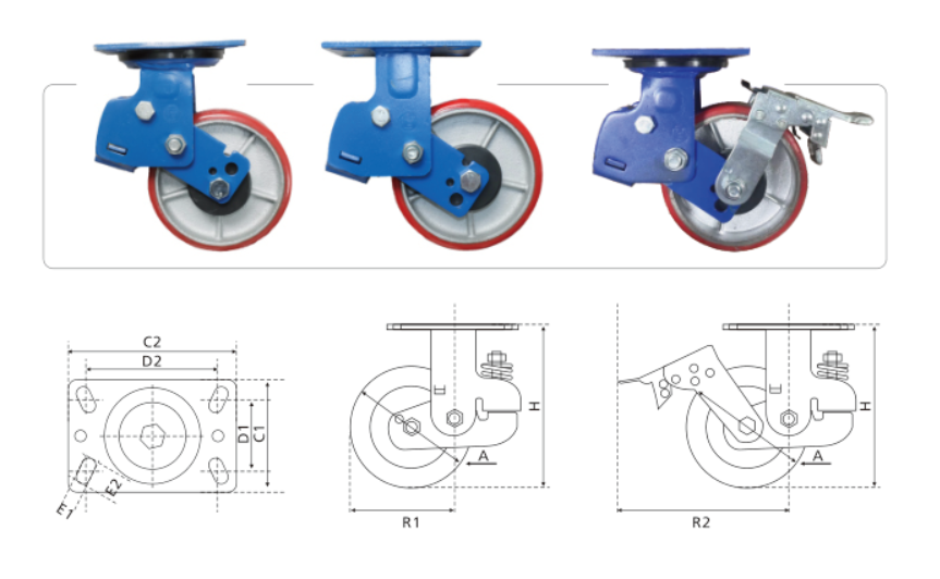 D17系列、重型减震聚氨酯轮
